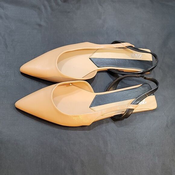 BRAND NEW ZARA SLINGBACK POINTED TOE MULE SANDAL - Picture 7 of 16